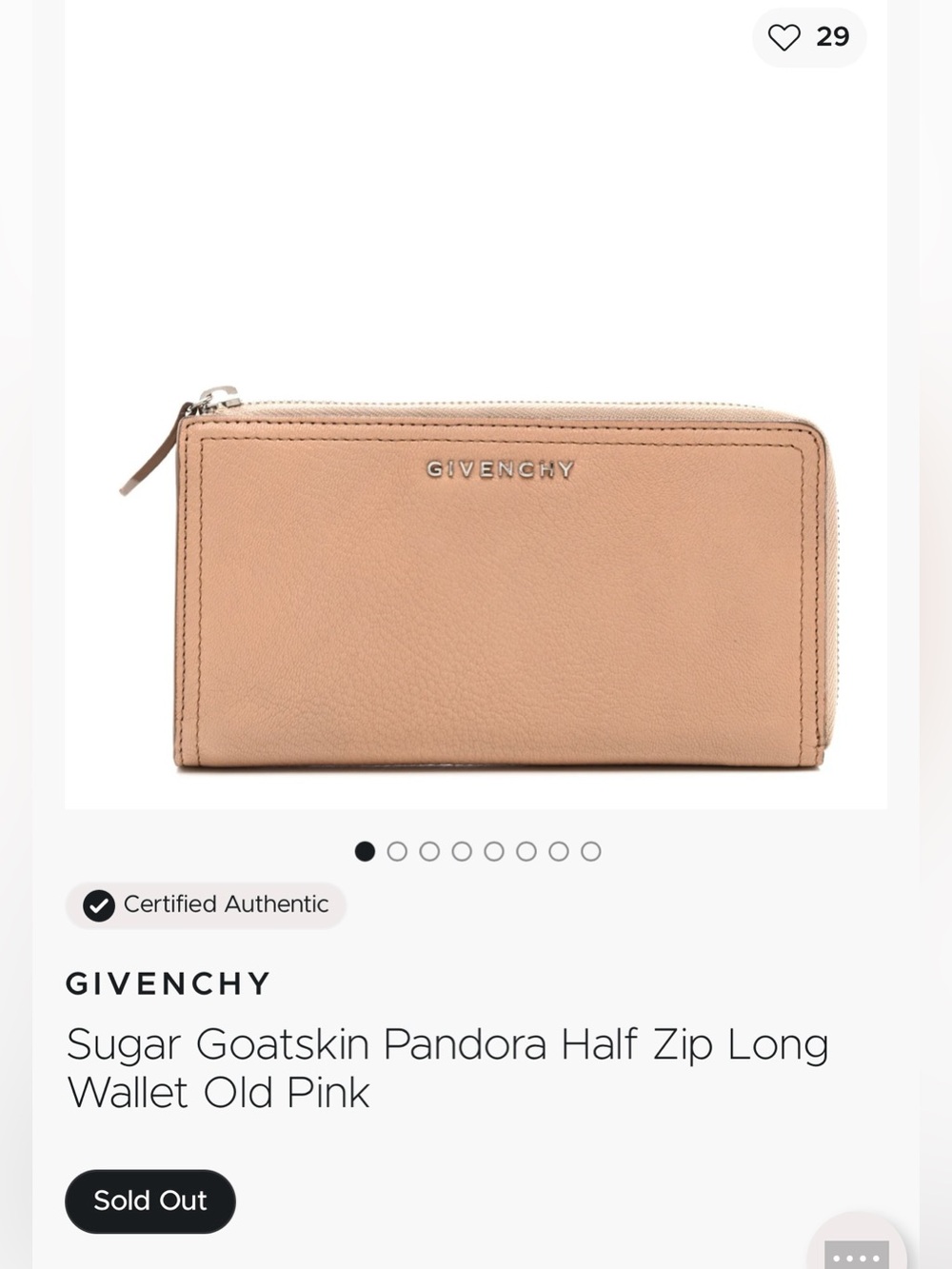 100% AUTHENTIC GIVENCHY WALLET - HAS WATER STAINS - PRICE REFLECTS